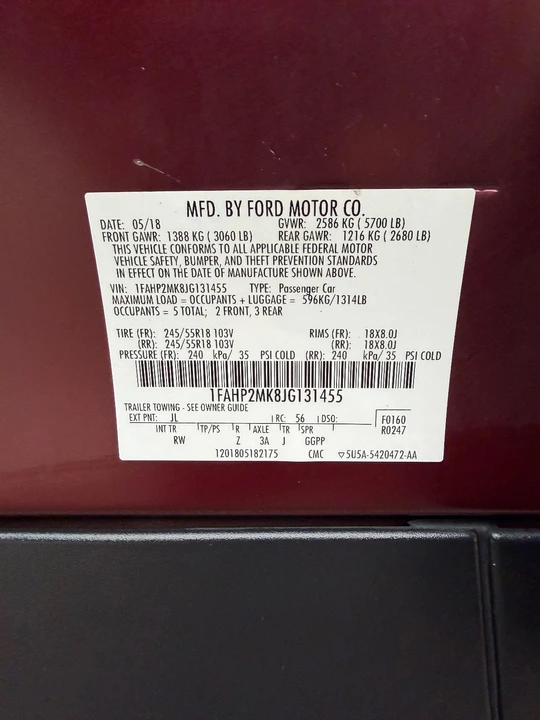 2018 Ford Taurus 6th Gen - Image 19 of 21