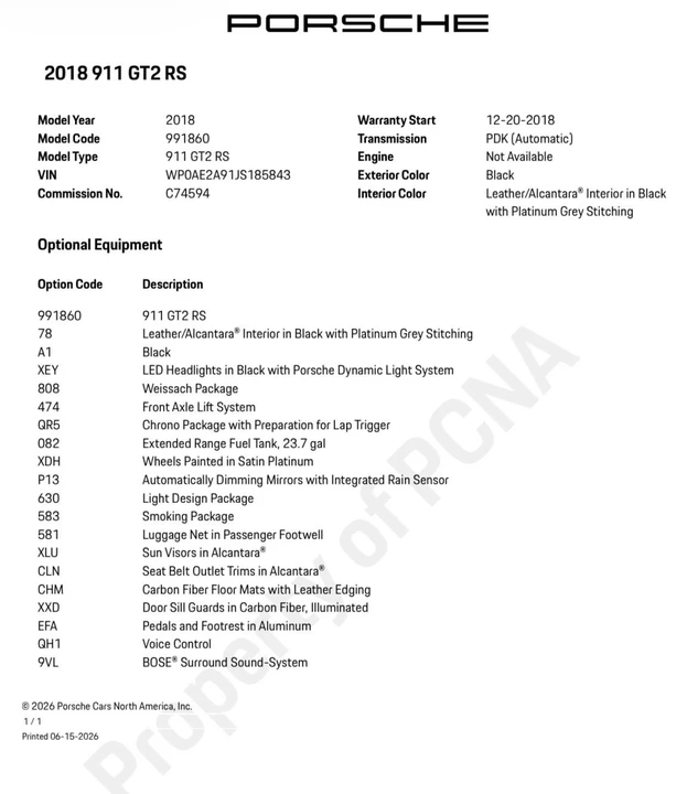2018 Porsche 991 GT2 RS - Image 16 of 16