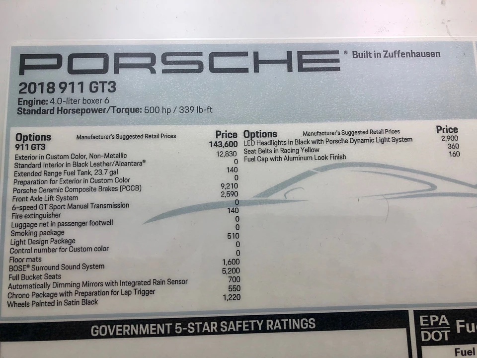 2018 Porsche 991 GT3 - Image 4 of 5