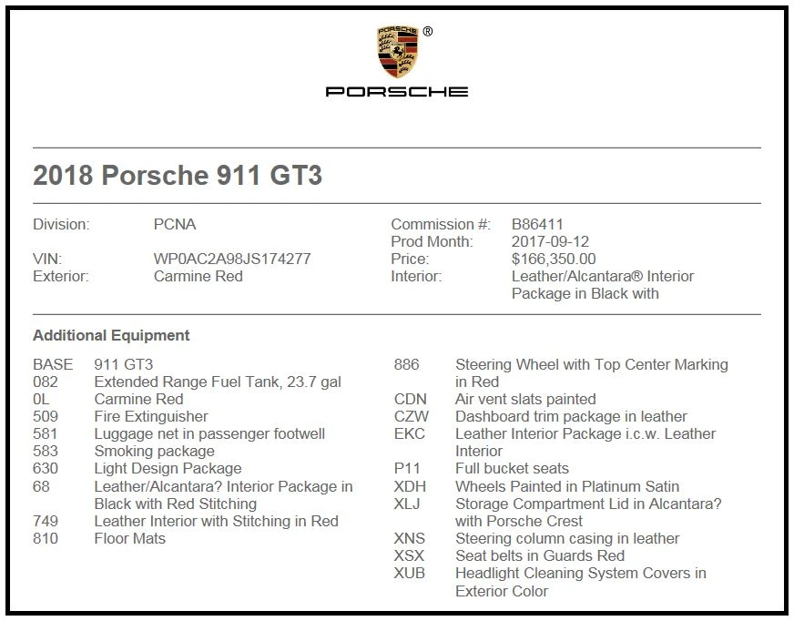 2018 Porsche 991 GT3 - Image 10 of 11