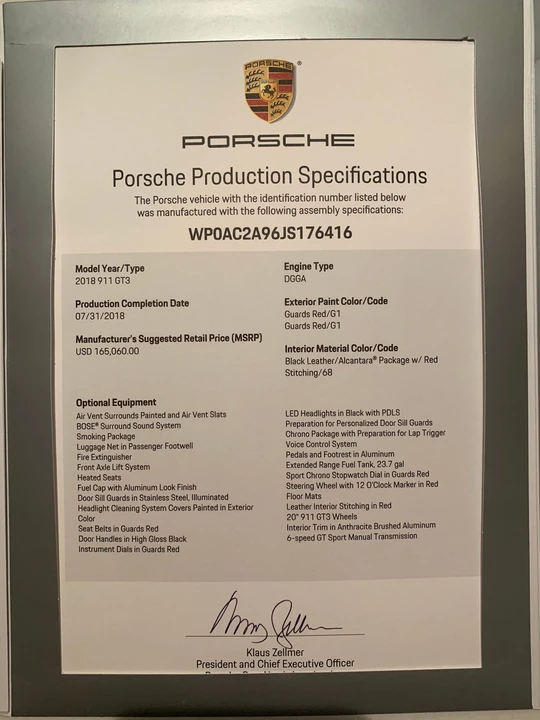 2018 Porsche 991 GT3 - Image 10 of 10