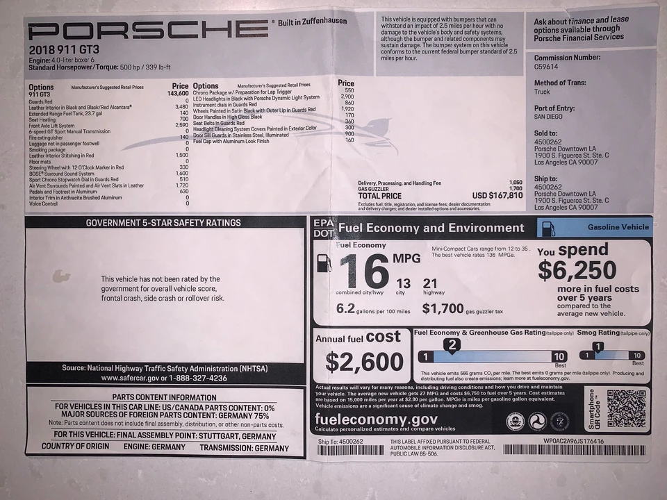 2018 Porsche 991 GT3 - Image 9 of 10