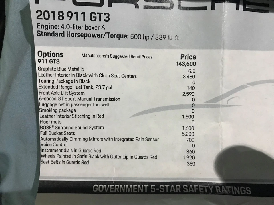 2018 Porsche 991 GT3 - Image 2 of 16