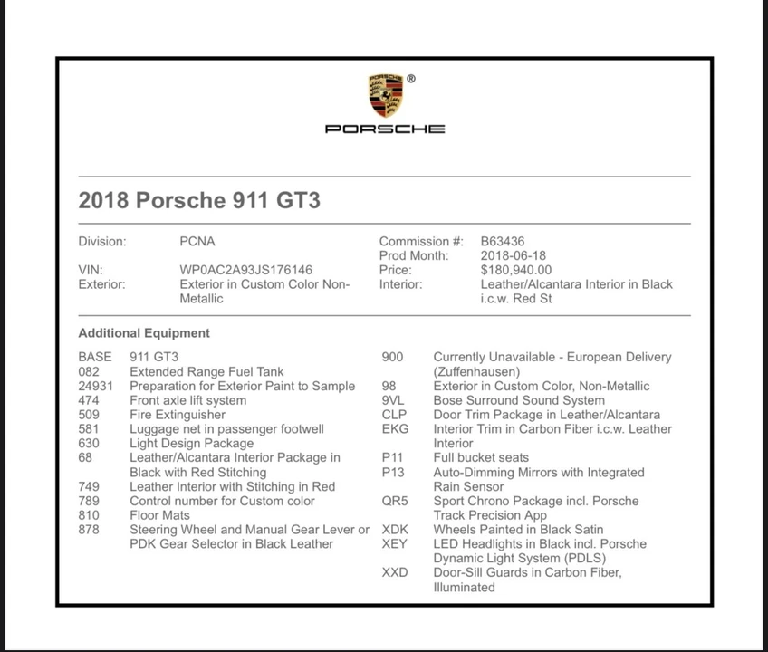 2018 Porsche 991 GT3 - Image 14 of 19