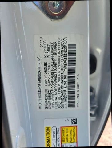2018 Honda Accord 10th Gen - Image 8 of 21