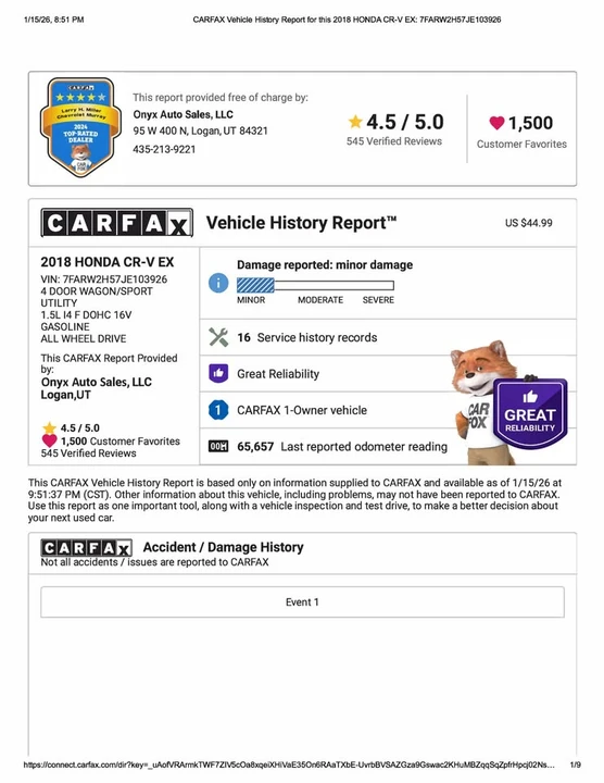 2018 Honda CR-V 5th Gen - Image 19 of 20
