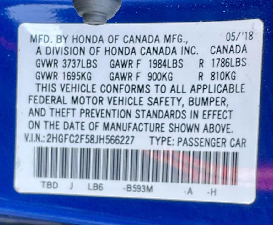 2018 Honda Civic 10th Gen - Image 17 of 22