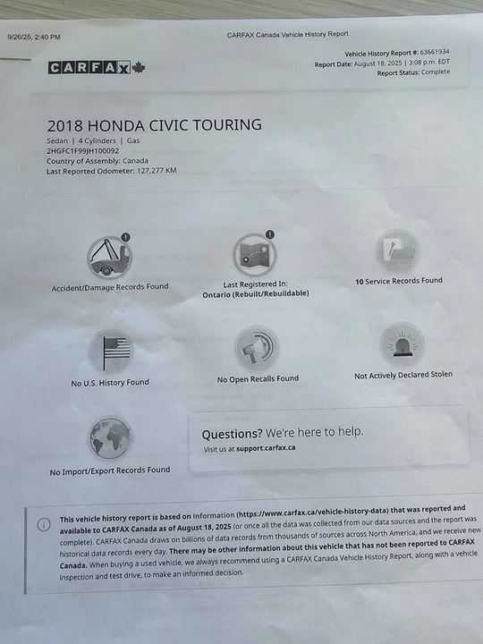 2018 Honda Civic 10th Gen - Image 9 of 9