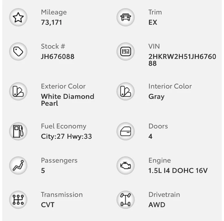 2018 Honda CR-V 5th Gen - Image 7 of 7