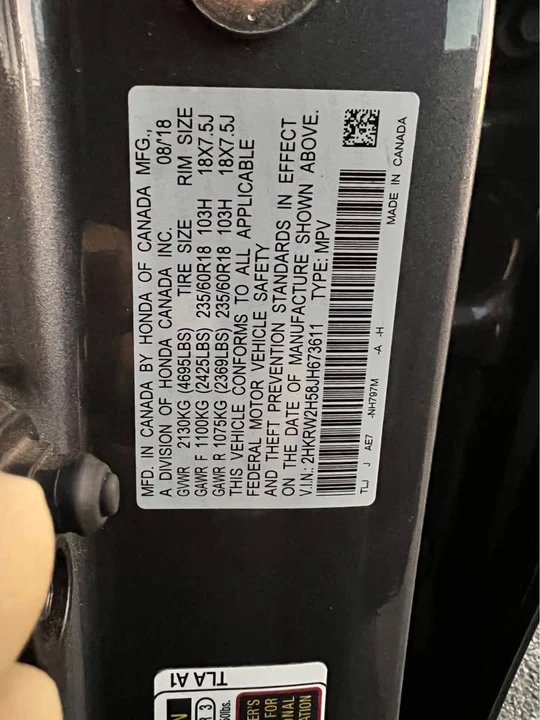 2018 Honda CR-V 5th Gen - Image 18 of 19