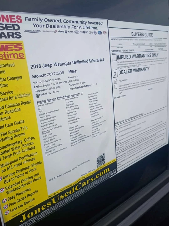 2018 Jeep JK Wrangler - Image 8 of 8