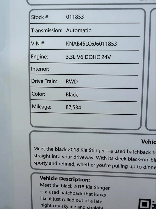 2018 Kia Stinger GT - Image 10 of 13