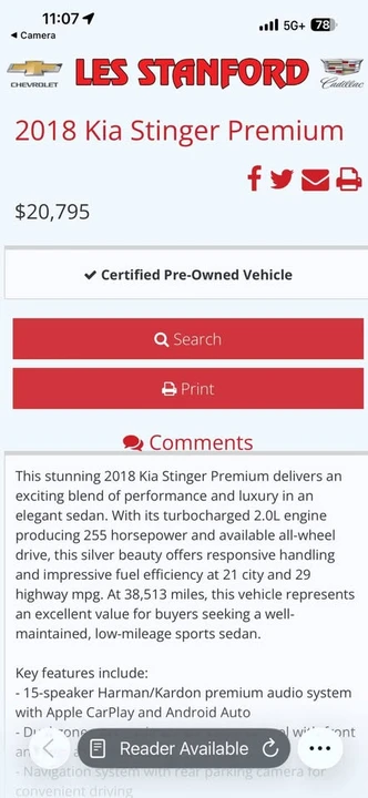 2018 Kia Stinger - Image 9 of 12