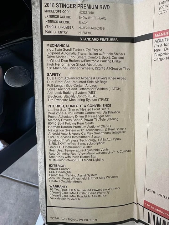 2018 Kia Stinger - Image 17 of 20