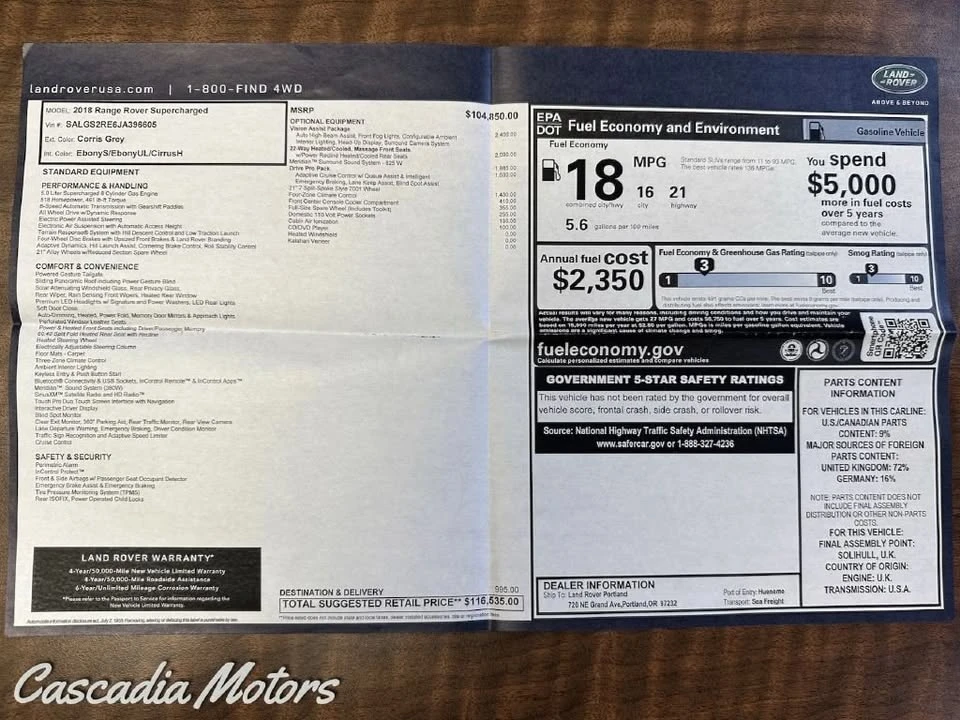 2018 Land Rover Range Rover L405 - Image 2 of 20