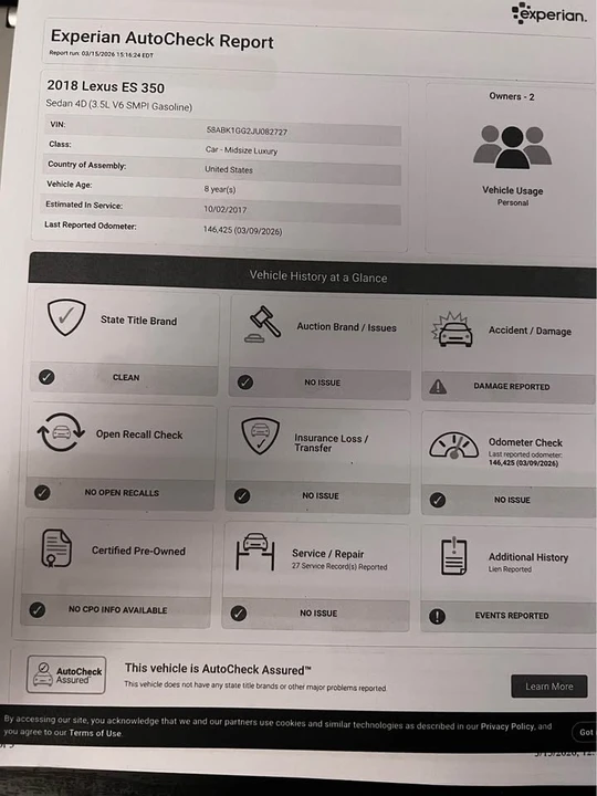 2018 Lexus ES 6th Gen - Image 13 of 14