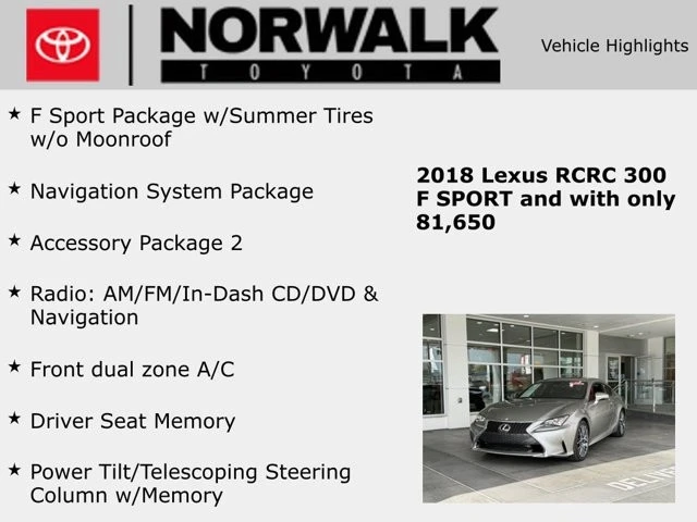 2018 Lexus RC - Image 10 of 31