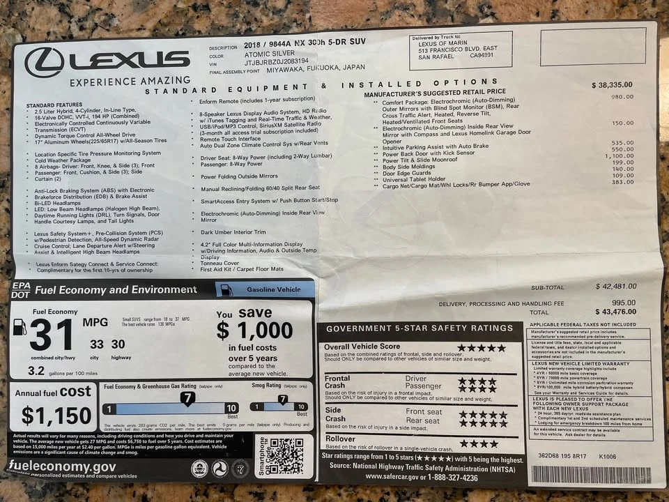 2018 Lexus NX 1st Gen - Image 9 of 9
