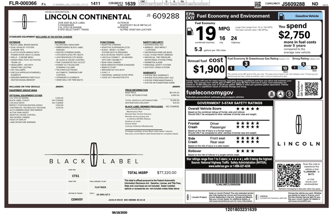 2018 Lincoln Continental 10th Gen - Image 21 of 21