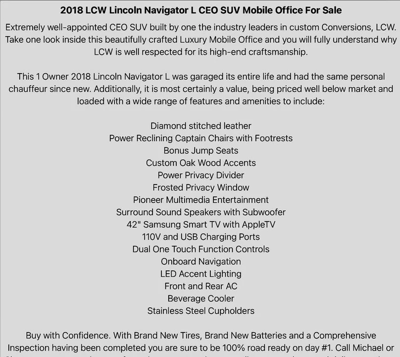 2018 Lincoln Navigator 4th Gen - Image 19 of 20
