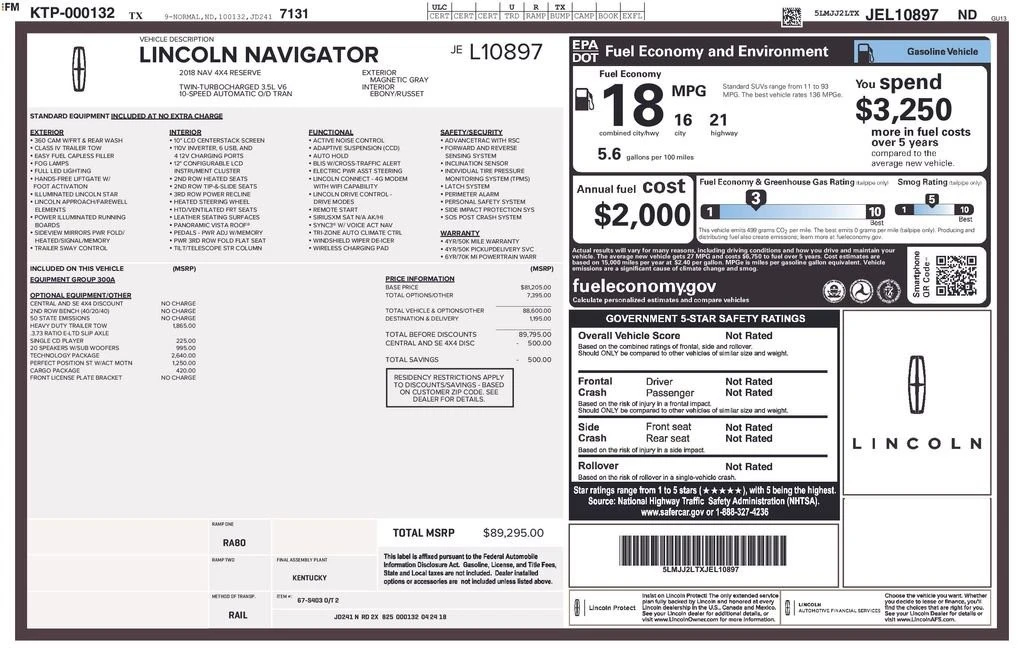 2018 Lincoln Navigator 4th Gen - Image 2 of 2