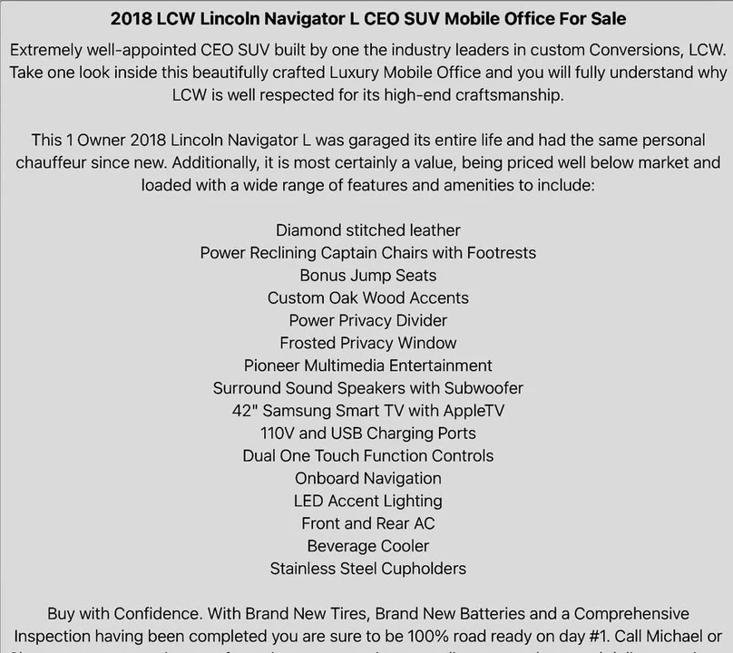 2018 Lincoln Navigator 4th Gen - Image 19 of 20