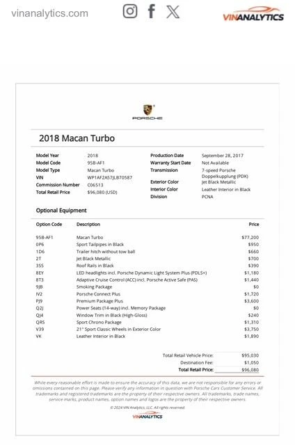 2018 Porsche Macan Turbo - Image 2 of 22