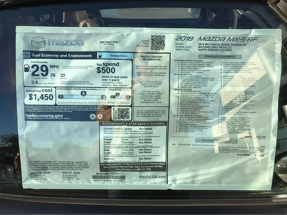 2018 Mazda ND MX-5 Miata - Image 5 of 6
