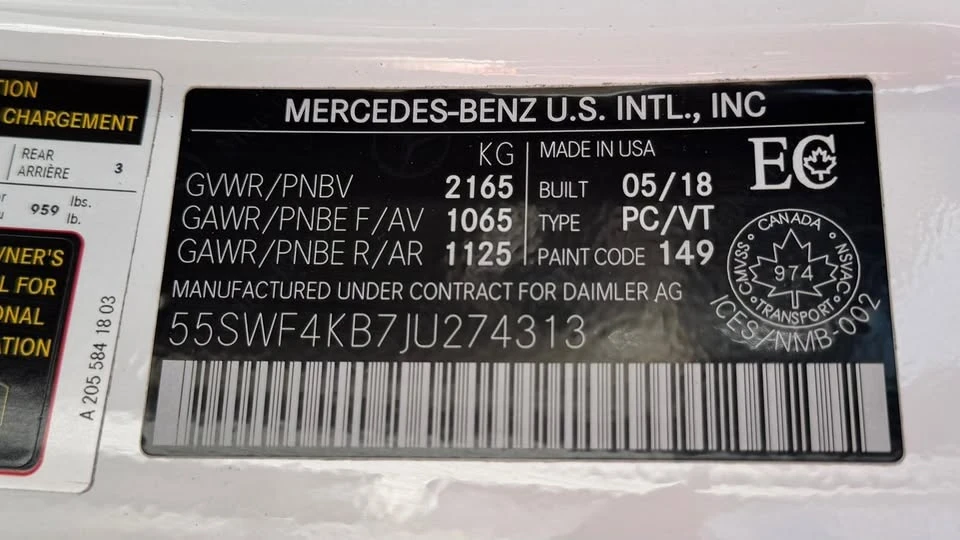 2018 Mercedes-Benz W205 C-Class - Image 20 of 21
