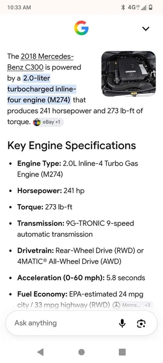 2018 Mercedes-Benz W205 C-Class - Image 11 of 12