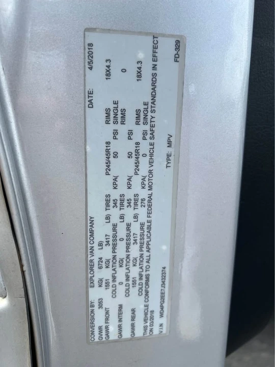 2018 Mercedes-Benz Sprinter - Image 19 of 20