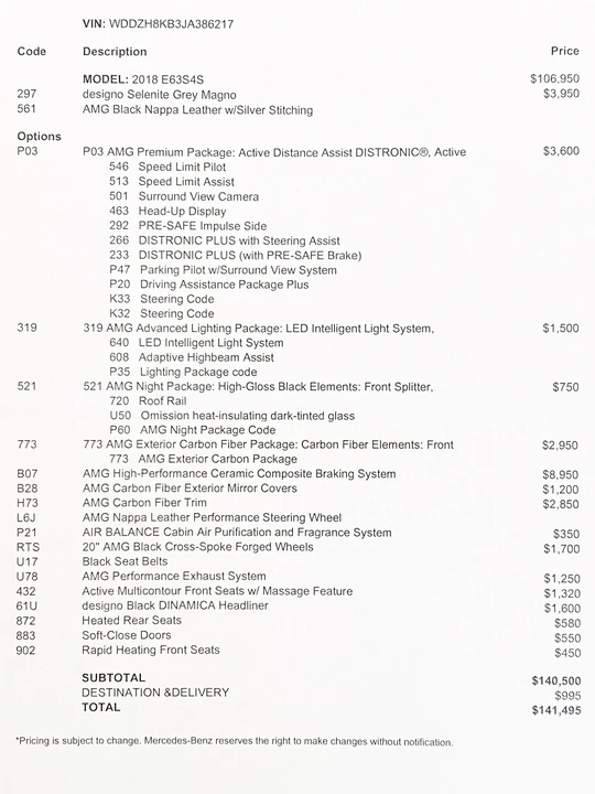 2018 Mercedes-Benz W213 E 63 AMG - Image 23 of 23