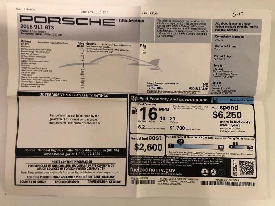 2018 Porsche 991 GT3 - Image 7 of 7