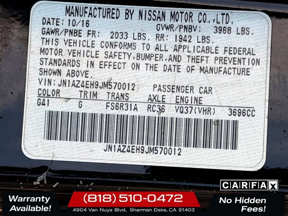 2018 Nissan 370Z 6th Gen - Image 18 of 18