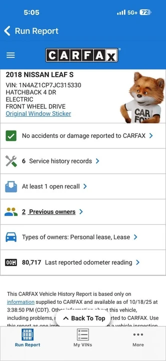 2018 Nissan Leaf - Image 7 of 8