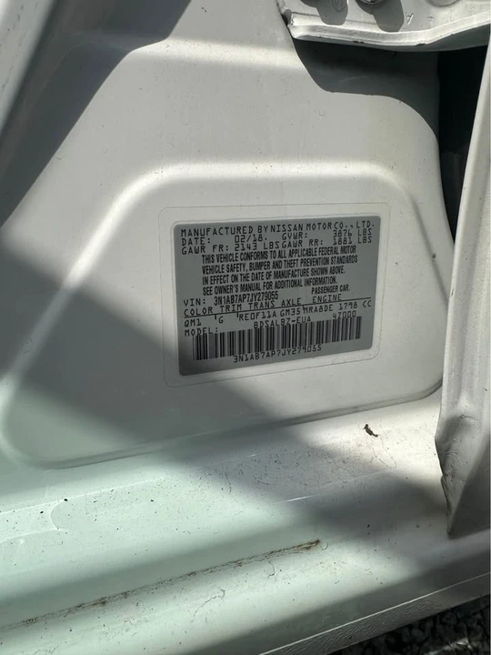2018 Nissan Sentra 7th Gen - Image 7 of 7