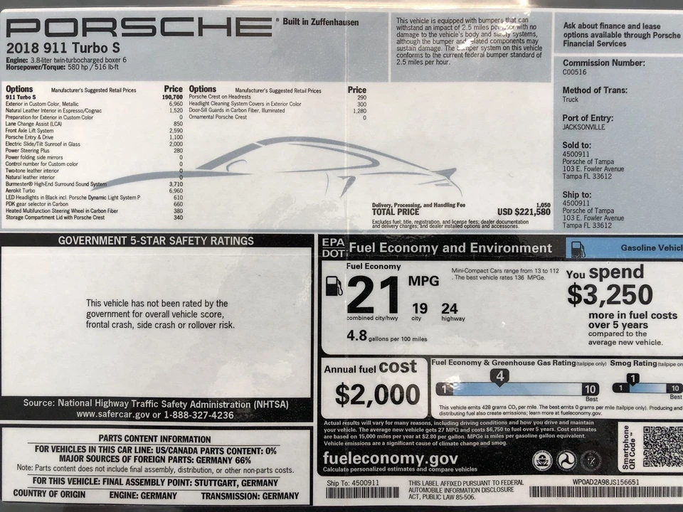 2018 Porsche 991 Turbo S - Image 3 of 24