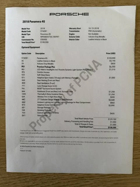 2018 Porsche 971 Panamera 4S - Image 18 of 22