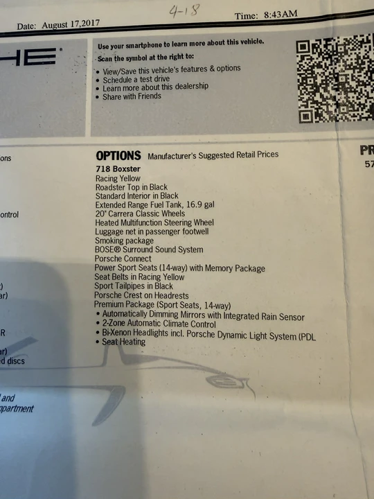 2018 Porsche 718 Boxster - Image 13 of 14