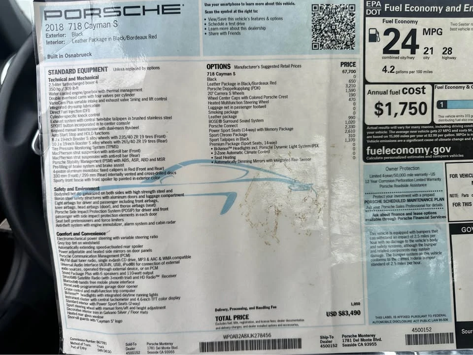 2018 Porsche 718 Cayman - Image 18 of 19