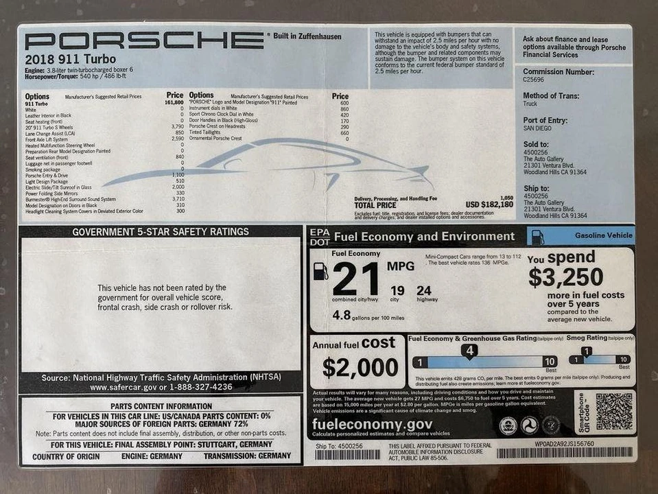 2018 Porsche 991 Turbo - Image 15 of 15