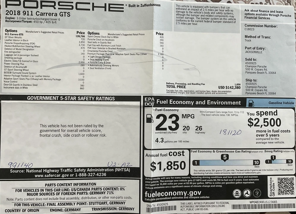 2018 Porsche 991 Carrera GTS - Image 2 of 21