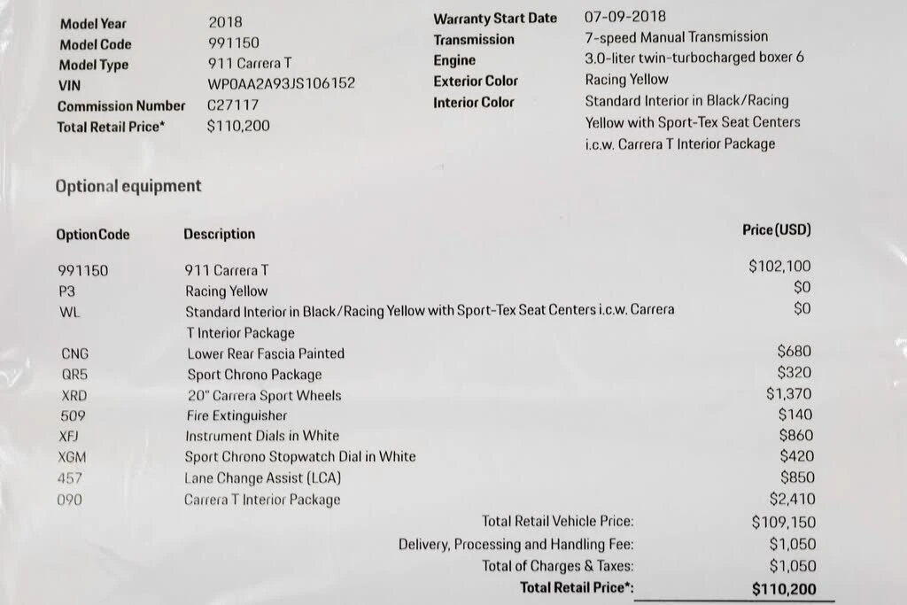 2018 Porsche 991 Carrera T - Image 2 of 31