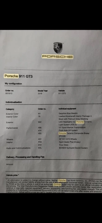 2018 Porsche 991 GT3 - Image 9 of 9