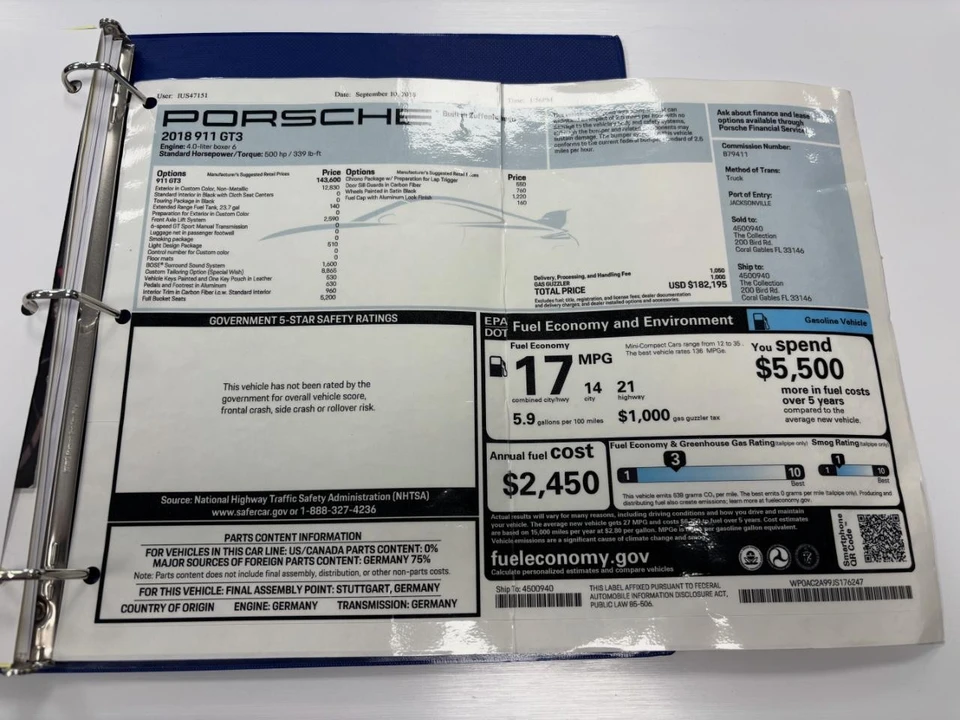 2018 Porsche 991 GT3 - Image 3 of 21