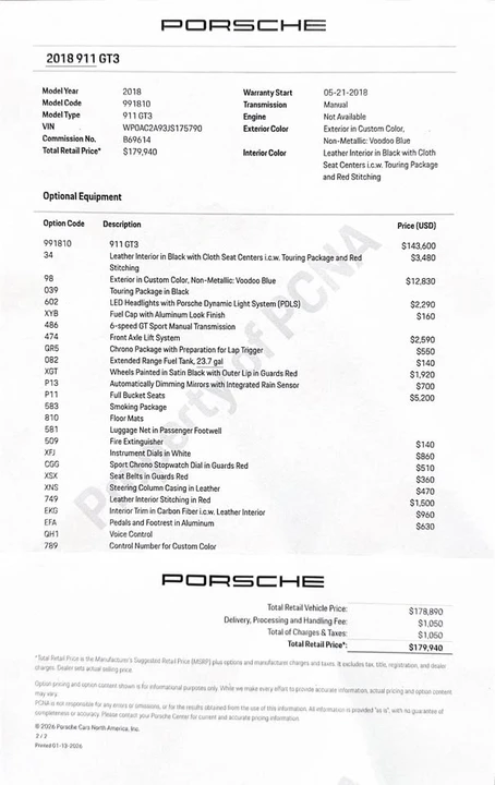 2018 Porsche 991 GT3 - Image 16 of 16
