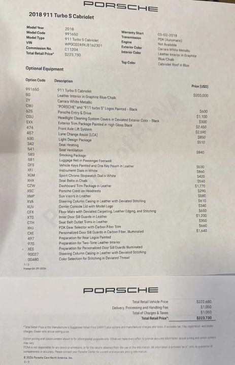 2018 Porsche 991 Turbo S - Image 12 of 31
