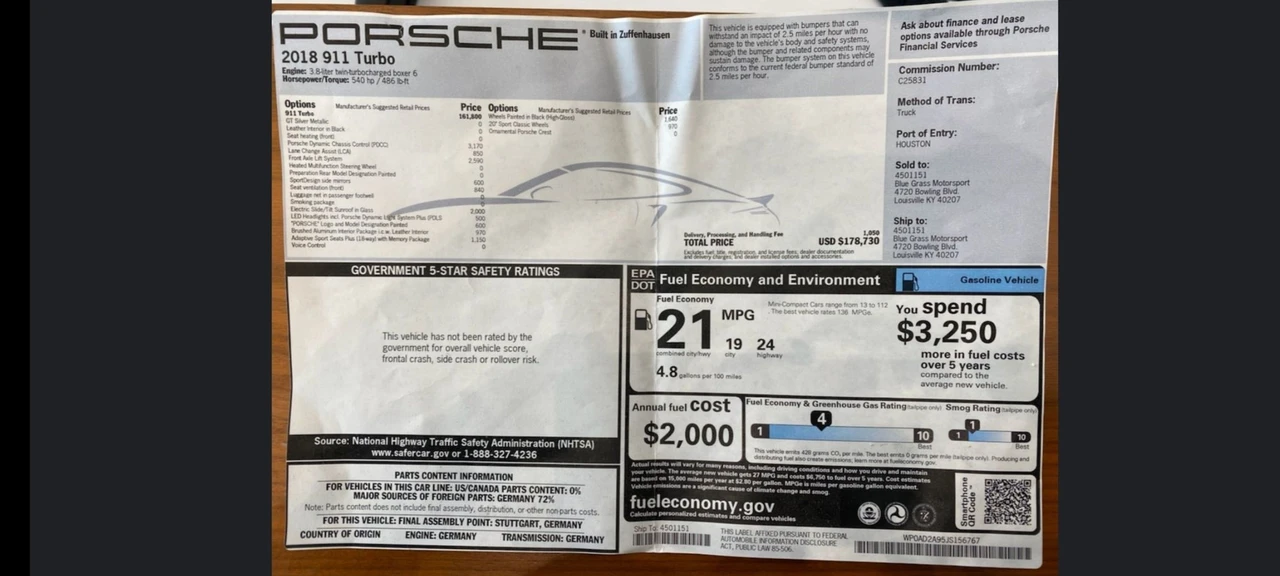 2018 Porsche 991 Turbo - Image 11 of 11