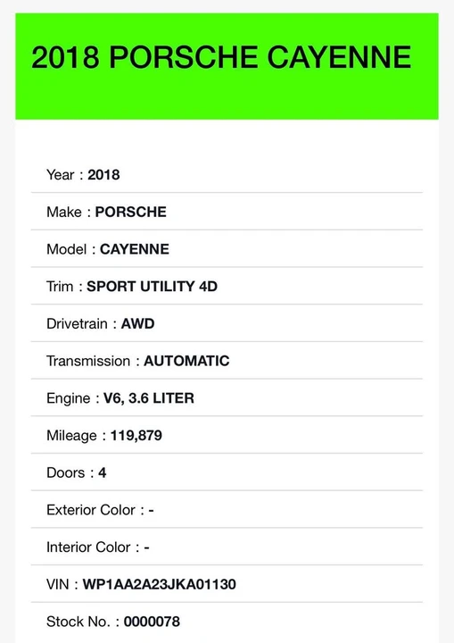 2018 Porsche 9Y0/9Y3 Cayenne - Image 8 of 9