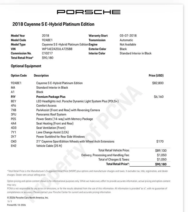 2018 Porsche 958 Cayenne - Image 3 of 24